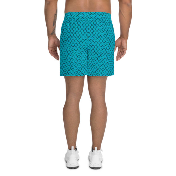 Pickleball Net in Court Men's Athletic Long Shorts