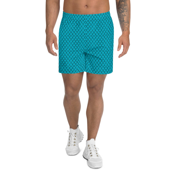 Pickleball Net in Court Men's Athletic Long Shorts