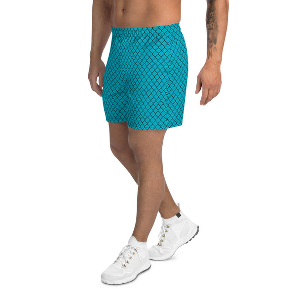 Pickleball Net in Court Men's Athletic Long Shorts