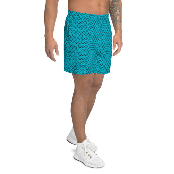 Pickleball Net in Court Men's Athletic Long Shorts