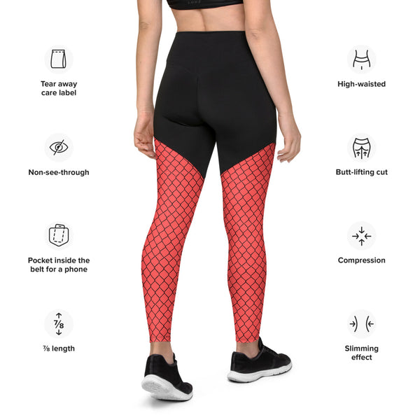 Pickleball Net in Sunburn Sports Leggings