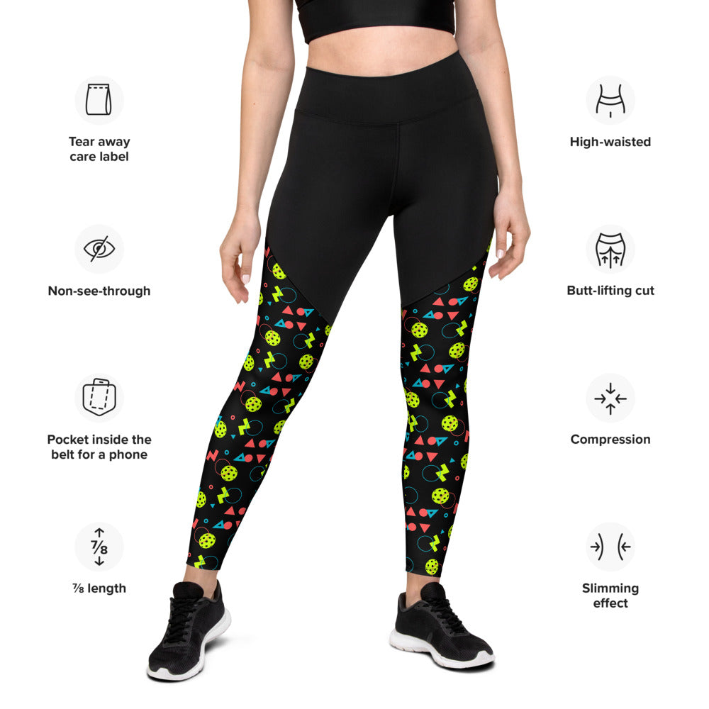 Women's Pickleball Yoga Pants with Pockets, Checkered Running Sports  Workout Leggings